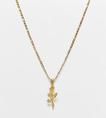 Bohomoon Rosemary gold plated stainless steel necklace with rose pendant