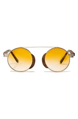 Bôhten Aristotle 46mm Gradient Round Sunglasses in Silver /Orange Gradient
