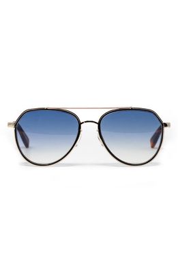 Bôhten Bond Rose 59mm Sunglasses in Gold /Blue Gradient