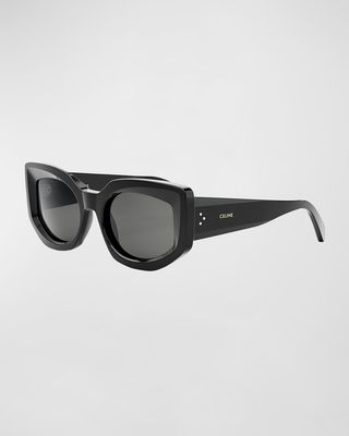 Bold 3 Dots Acetate Butterfly Sunglasses