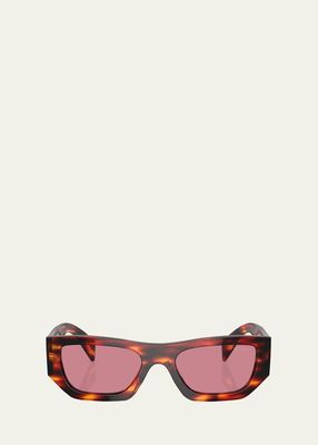 Bold Acetate & Plastic Rectangle Sunglasses