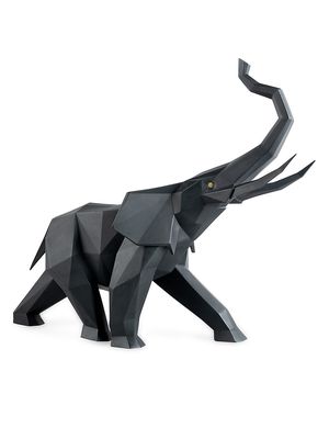 Boldblack Elephant Porcelain Sculpture - Black - Black