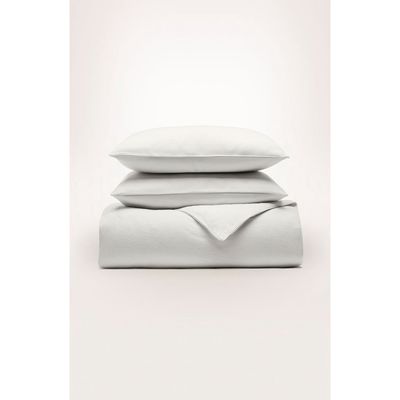 Boll & Branch Organic Cotton Ottoman Rib Duvet Cover & Shams Set in White 