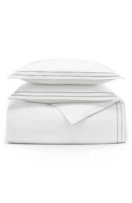 Boll & Branch Signature Triple Pleat Duvet Cover & Shams Set in White/Shore 