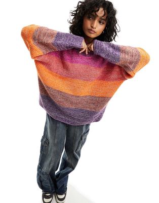 Bolongaro Trevor 3/4 zip space knit sweater in pink ombre-Multi