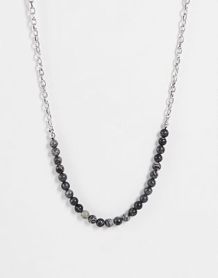 Bolongaro Trevor chain and bead necklace in silver