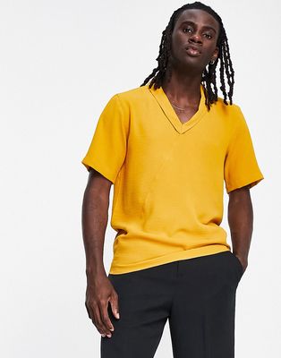 Bolongaro Trevor deep revere shirt in mustard-Yellow