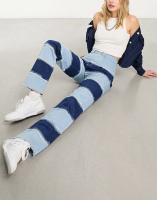 Bolongaro Trevor fringed panel wide leg jeans in blue - part of a set