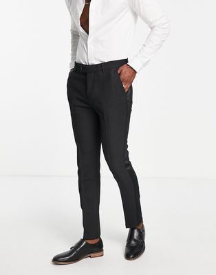 Bolongaro Trevor jacquard skinny fit tuxedo suit pant-Black