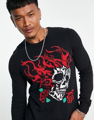 Bolongaro Trevor knitted sweater with print in black