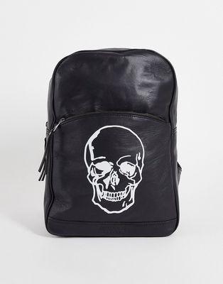 Bolongaro Trevor leather skull backpack in black