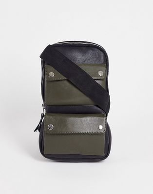 Bolongaro Trevor leather utility crossbody bag in black