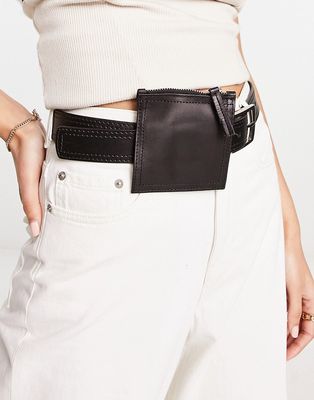 Bolongaro Trevor leather wallet belt in black