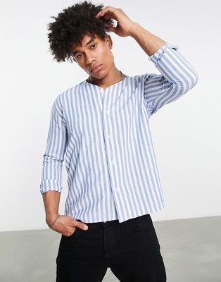 Bolongaro Trevor long sleeve shirt in blue stripe