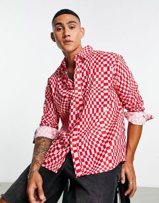 Bolongaro Trevor long sleeve shirt with geo print in red