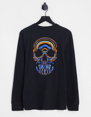 Bolongaro Trevor long sleeve T-shirt with skull back print in black