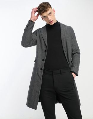 Bolongaro Trevor mallard wool coat in charcoal-Gray