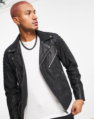 Bolongaro Trevor Nikolai biker leather jacket-Black