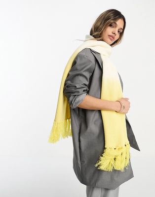 Bolongaro Trevor ombre knitted scarf in butter yellow