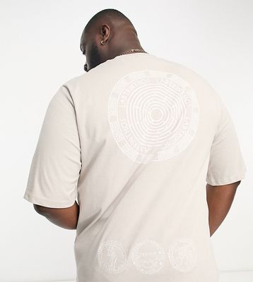 Bolongaro Trevor PLUS oversized T-shirt with back print in stone-Neutral