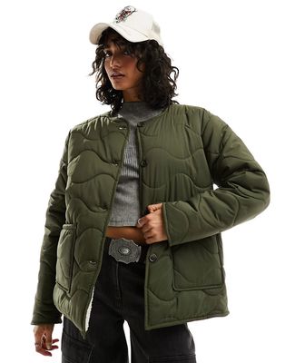 Bolongaro Trevor reversible quilted liner jacket in khaki-Green
