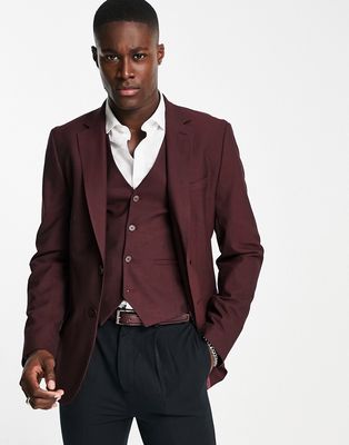 Bolongaro Trevor skinny suit jacket in brown