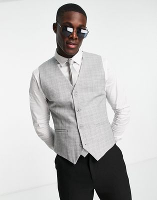 Bolongaro Trevor skinny suit vest in gray