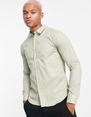 Bolongaro Trevor slim fit classic shirt in sage green