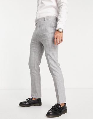 Bolongaro Trevor super skinny suit pants in gray check