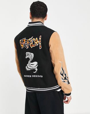 Bolongaro Trevor varsity bomber jacket in black