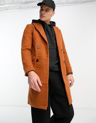 Bolongaro Trevor wool coat in orange-Brown