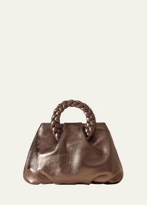 Bombon Metallic Leather Top-Handle Bag