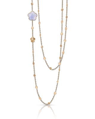 Bon Ton 18k Blue Chalcedony Necklace with Diamonds