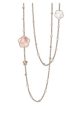 Bon Ton 18K Rose Gold, 0.19 Diamond & Multi-Quartz Necklace