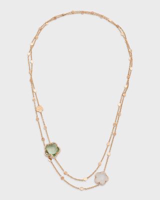 Bon Ton 18K Rose Gold Necklace with Gemstones and Diamonds