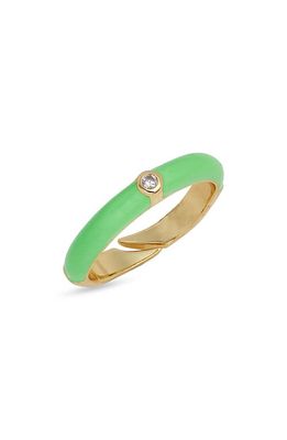 BONBONWHIMS Adjustable Enamel Band Ring in Bright Green