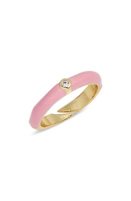 BONBONWHIMS Adjustable Enamel Band Ring in Pink