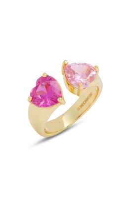 BONBONWHIMS Double Ling Bling Adjustable Ring in Hot Pink