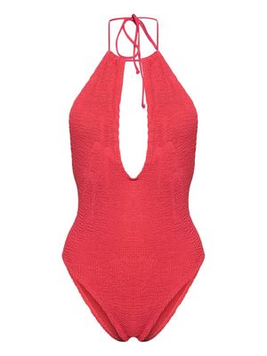 Bond-eye Bisou crinkled swimsuit - Red