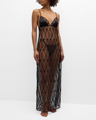 Bondage Embroidered Maxi Slip Dress