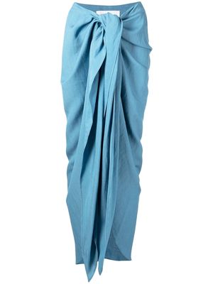 BONDI BORN draped-front maxi skirt - Blue