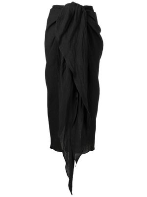 BONDI BORN draped tie-front maxi skirt - Black