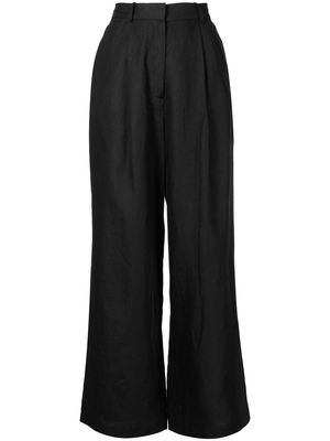 BONDI BORN Komodo linen wide-leg trousers - Black
