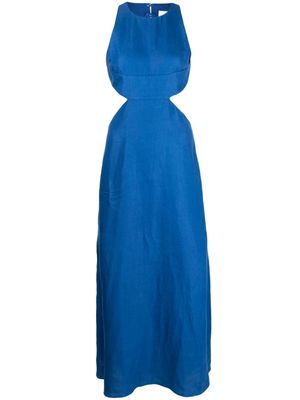 BONDI BORN Miramar backless organic linen dress - Blue