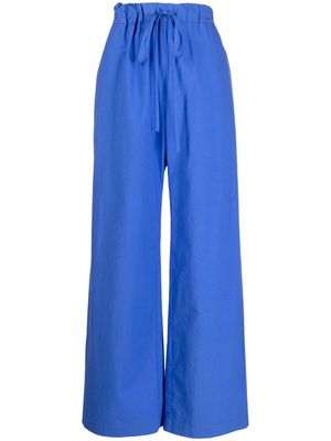 BONDI BORN Portici cotton flared trousers - Blue