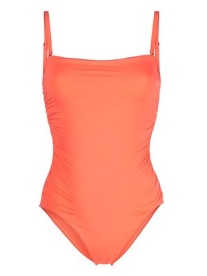 BONDI BORN Raya ruched-bodice swimsuit - Orange