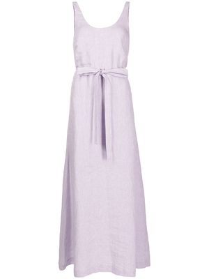 BONDI BORN tied-waist organic-linen dress - Purple