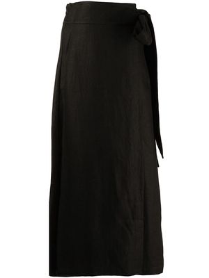 BONDI BORN Universal linen wrap dress - Black