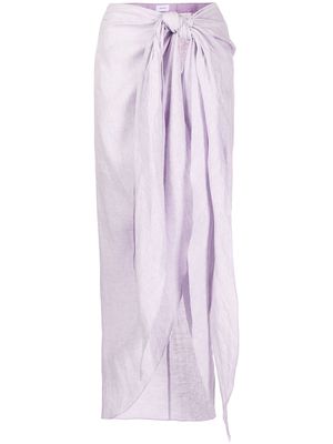 BONDI BORN wrap-design draped skirt - Purple
