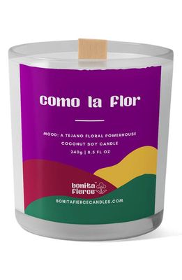 Bonita Fierce Como La Flor Candle in Purple/White Multi